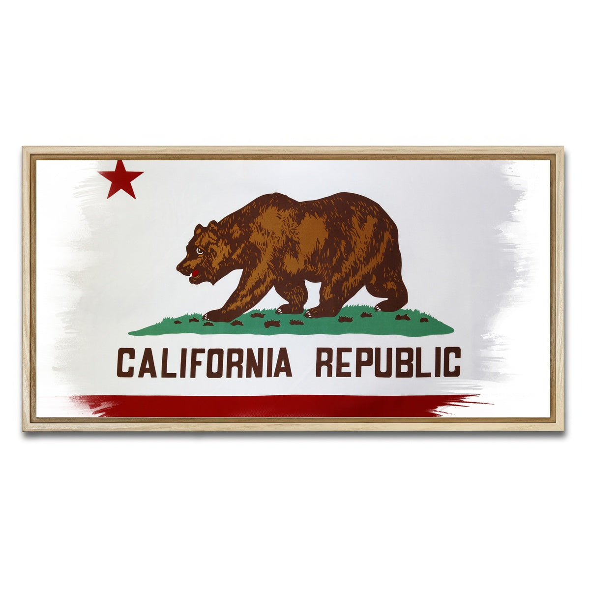 AUTO-MOCKUP WHITE | California State Flag | 1 Piece | Natural Framed Canvas | group=2x1