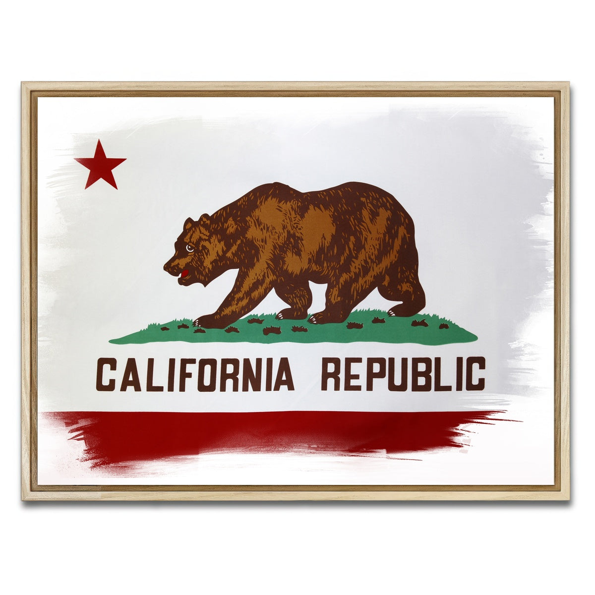 AUTO-MOCKUP WHITE | California State Flag | 1 Piece | Natural Framed Canvas | group=4x3