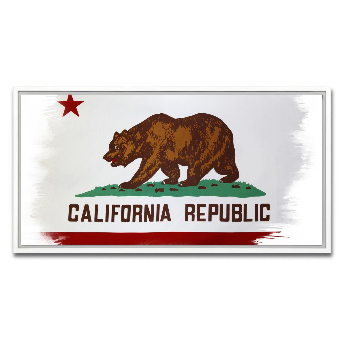 AUTO-MOCKUP WHITE | California State Flag | 1 Piece | White Framed Canvas | group=2x1