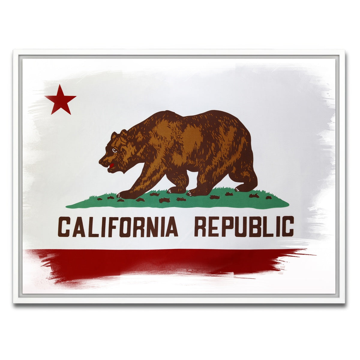 AUTO-MOCKUP WHITE | California State Flag | 1 Piece | White Framed Canvas | group=4x3