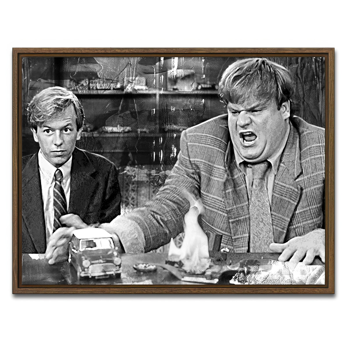 AUTO-MOCKUP WHITE | Callahan Sales Pitch Grayscale | 1 Piece | Walnut Framed Canvas | group=4x3