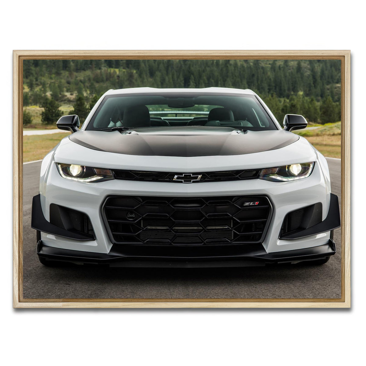 AUTO-MOCKUP WHITE | Camaro ZL1 | 1 Piece | Natural Framed Canvas | group=4x3
