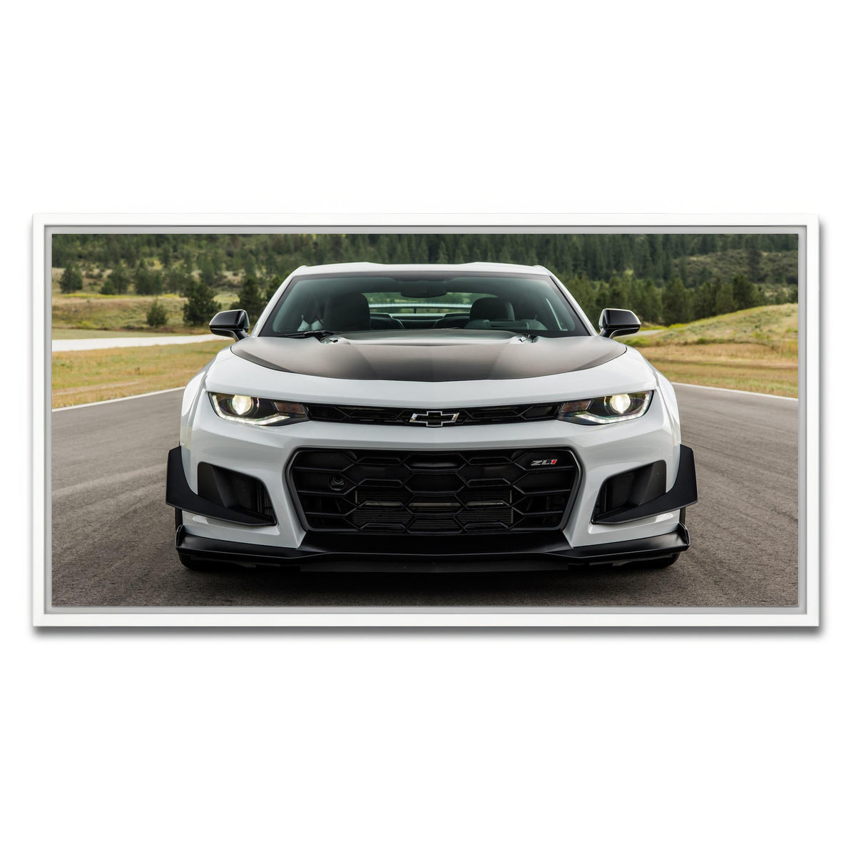 AUTO-MOCKUP WHITE | Camaro ZL1 | 1 Piece | White Framed Canvas | group=2x1