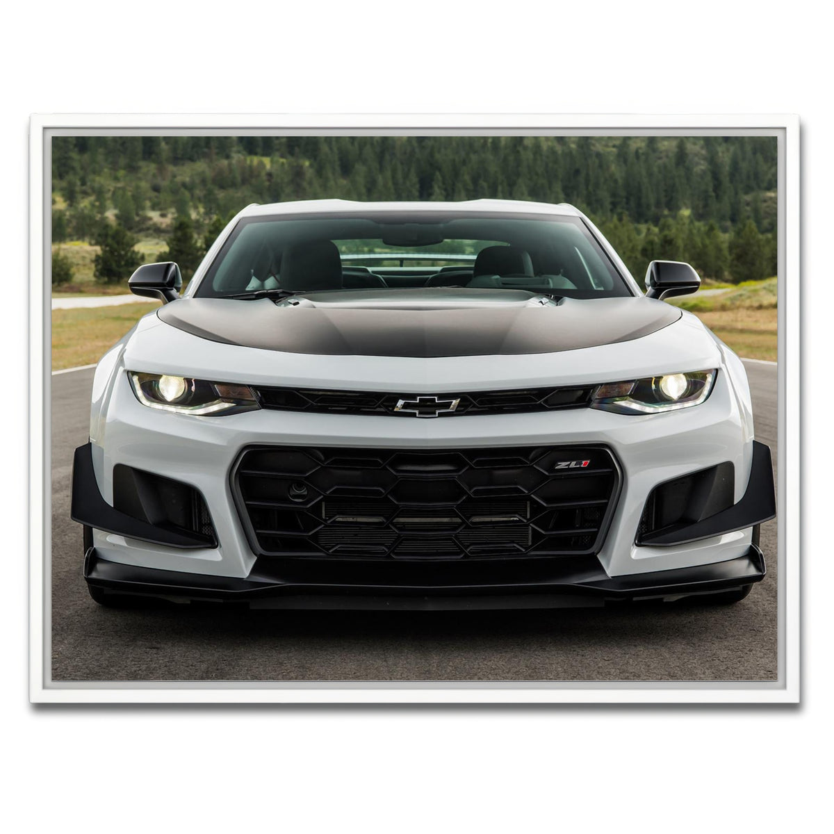 AUTO-MOCKUP WHITE | Camaro ZL1 | 1 Piece | White Framed Canvas | group=4x3