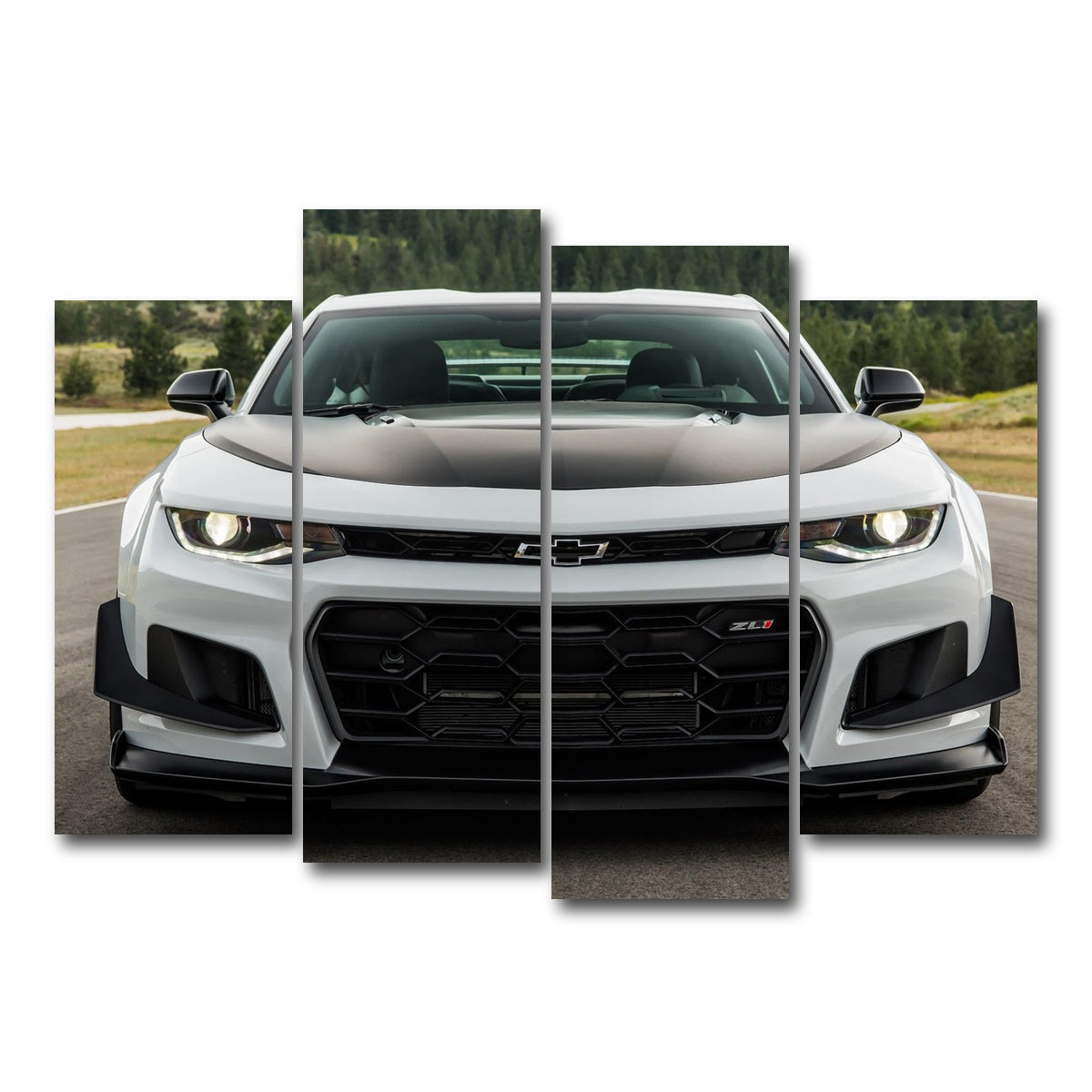 AUTO-MOCKUP WHITE | Camaro ZL1 | 4 Piece | Gallery Wrap Canvas | group=4_normal