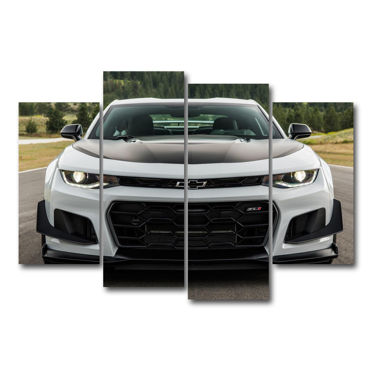AUTO-MOCKUP WHITE | Camaro ZL1 | 4 Piece | Gallery Wrap Canvas | group=4_short