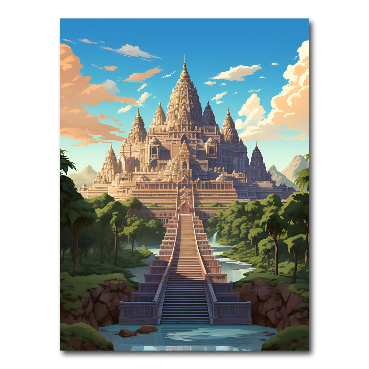 AUTO-MOCKUP WHITE | Cambodia - Angkor Wat | 1 Piece | Gallery Wrap Canvas | group=3x4