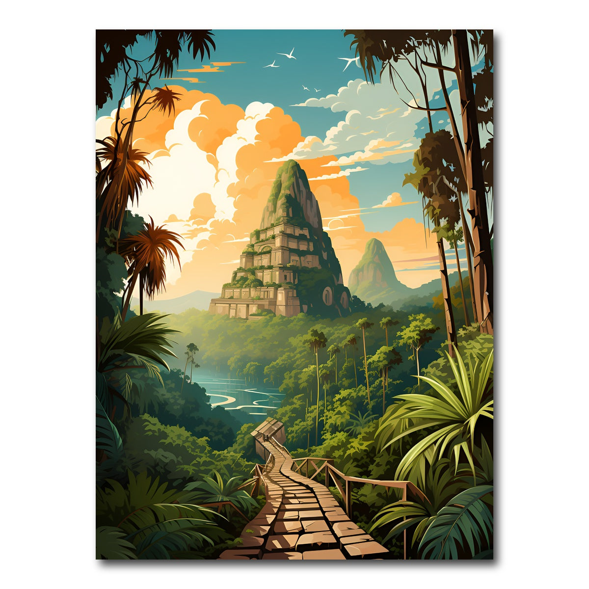 AUTO-MOCKUP WHITE | Cambodia - Bayon Temple | 1 Piece | Gallery Wrap Canvas | group=3x4