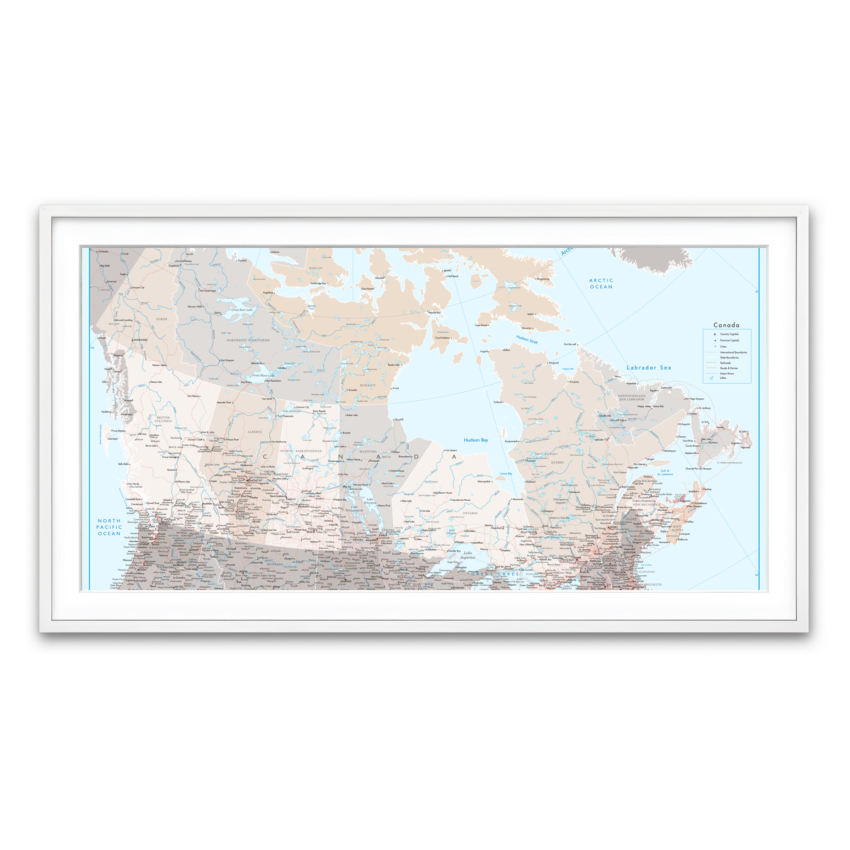 Framed Print 2x1 White