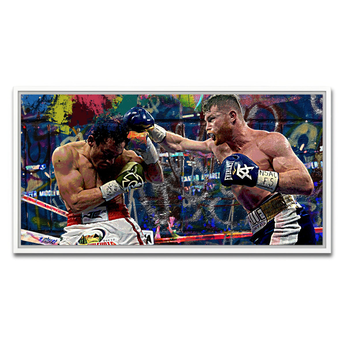 AUTO-MOCKUP WHITE | Canelo vs Chavez Jr | 1 Piece | White Framed Canvas | group=2x1