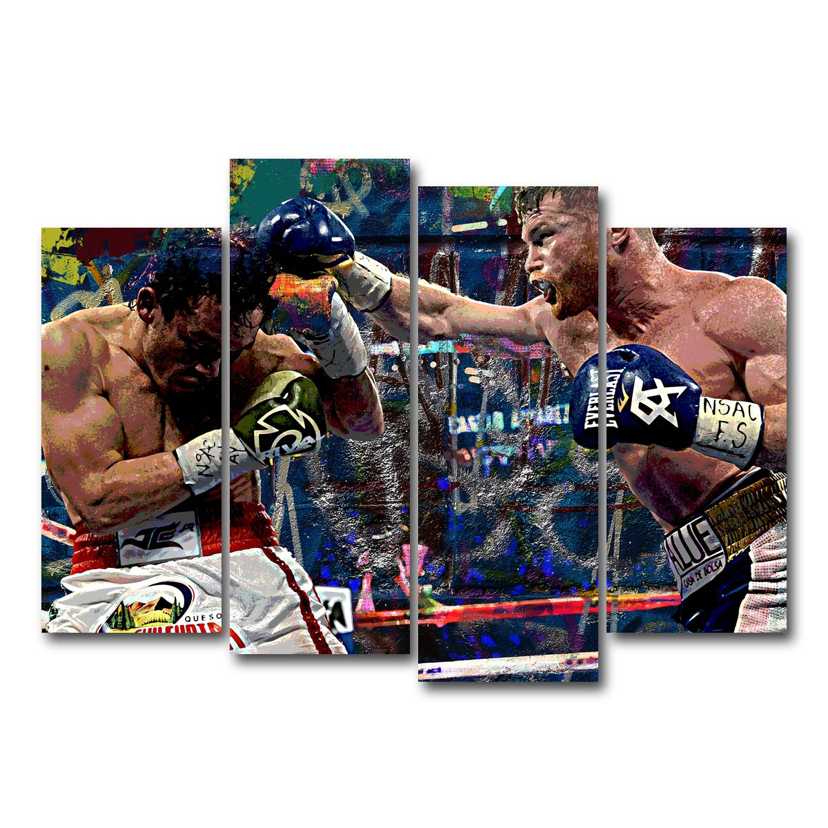 AUTO-MOCKUP WHITE | Canelo vs Chavez Jr | 4 Piece | Gallery Wrap Canvas | group=4_normal