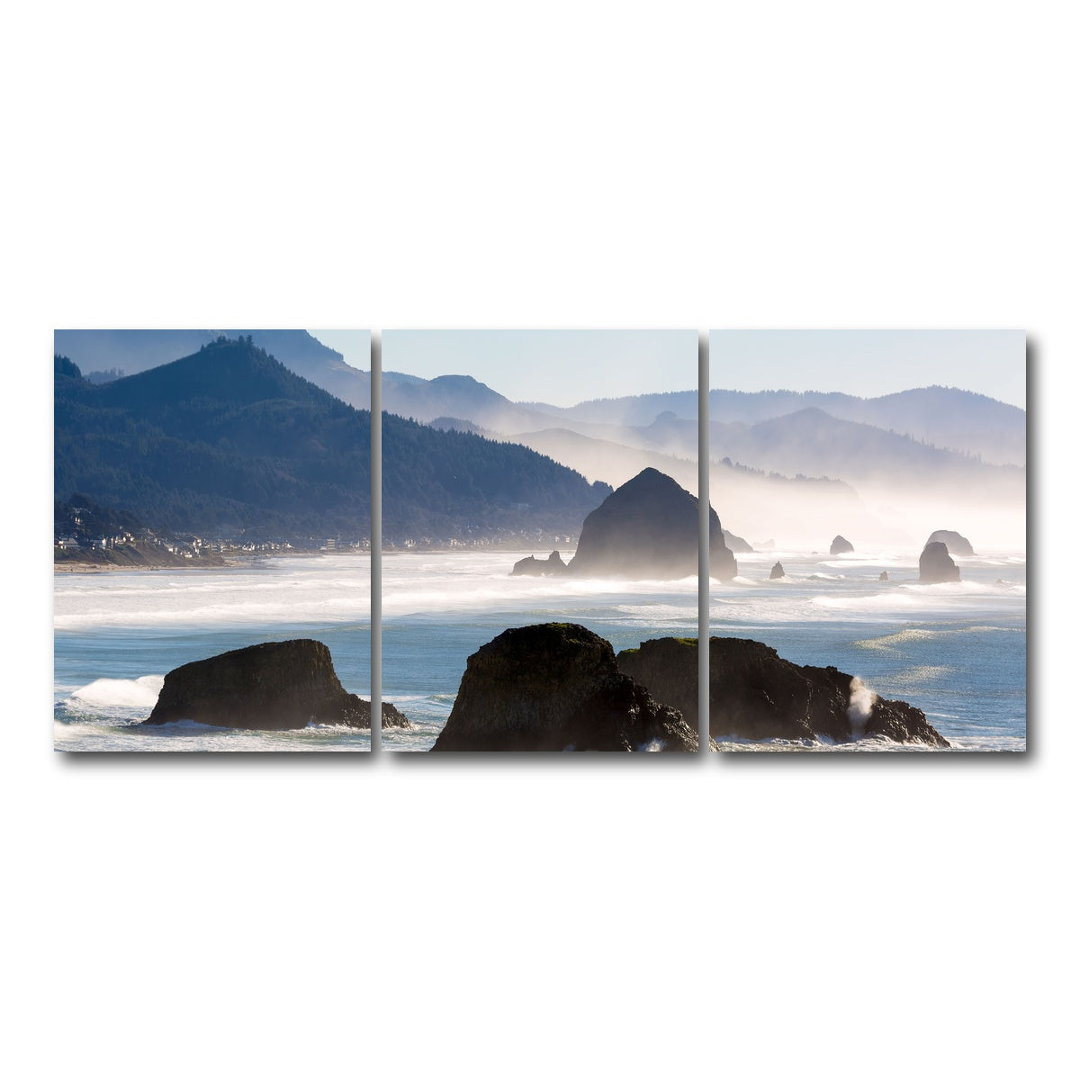 AUTO-MOCKUP WHITE | Cannon Beach | 3 Piece | Gallery Wrap Canvas | group=18x24