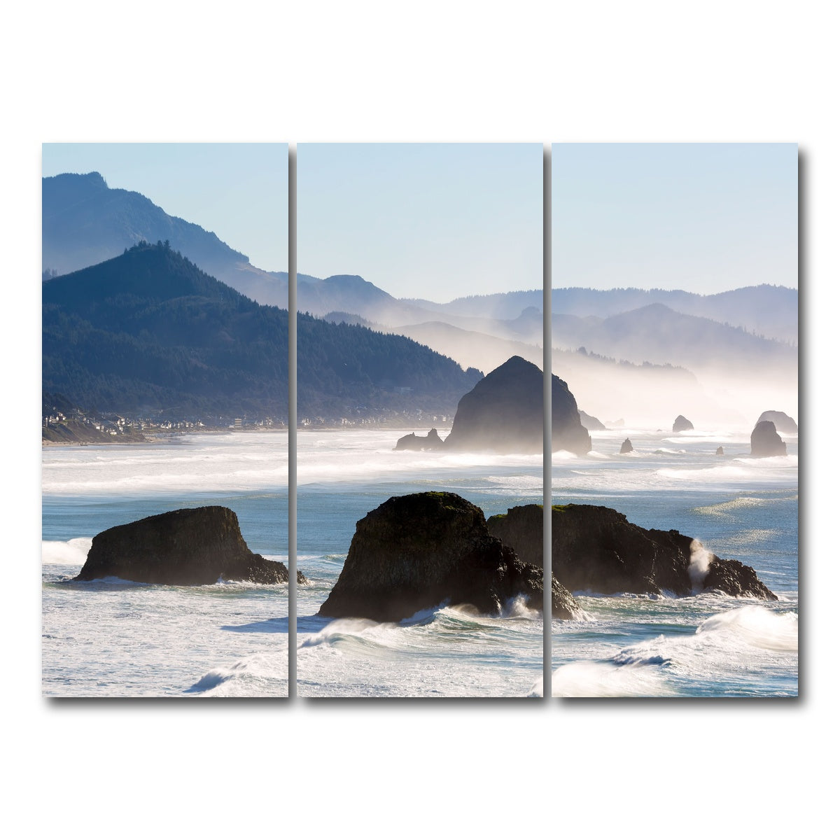 AUTO-MOCKUP WHITE | Cannon Beach | 3 Piece | Gallery Wrap Canvas | group=8x18
