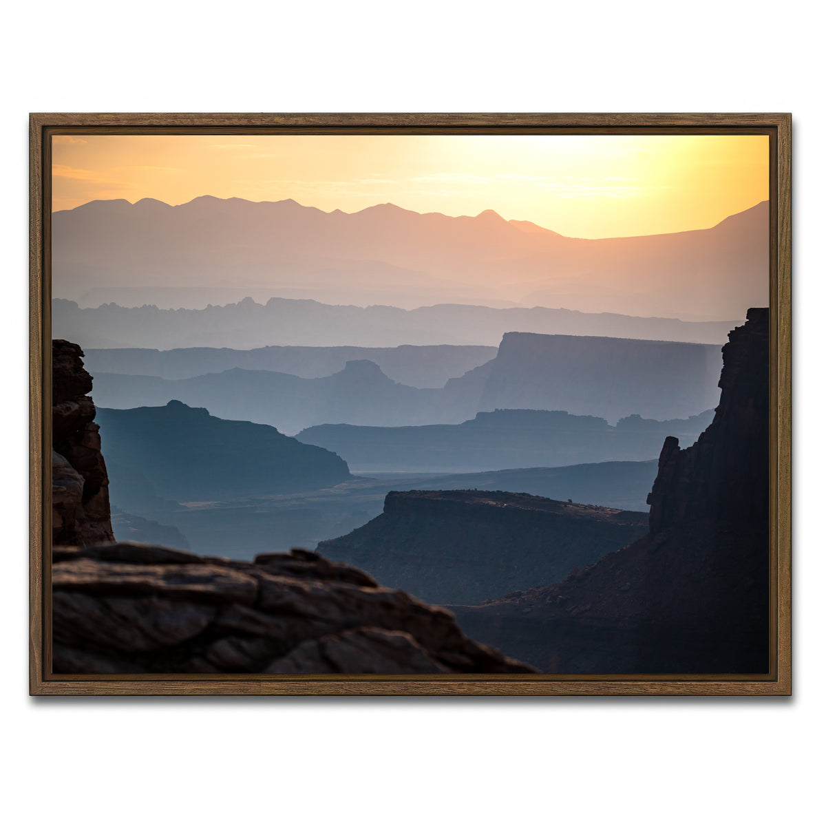 AUTO-MOCKUP WHITE | Canyonland Sunrise | 1 Piece | Walnut Framed Canvas | group=4x3