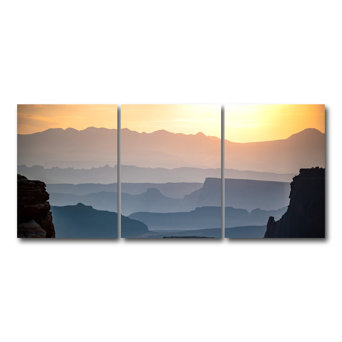 AUTO-MOCKUP WHITE | Canyonland Sunrise | 3 Piece | Gallery Wrap Canvas | group=18x24