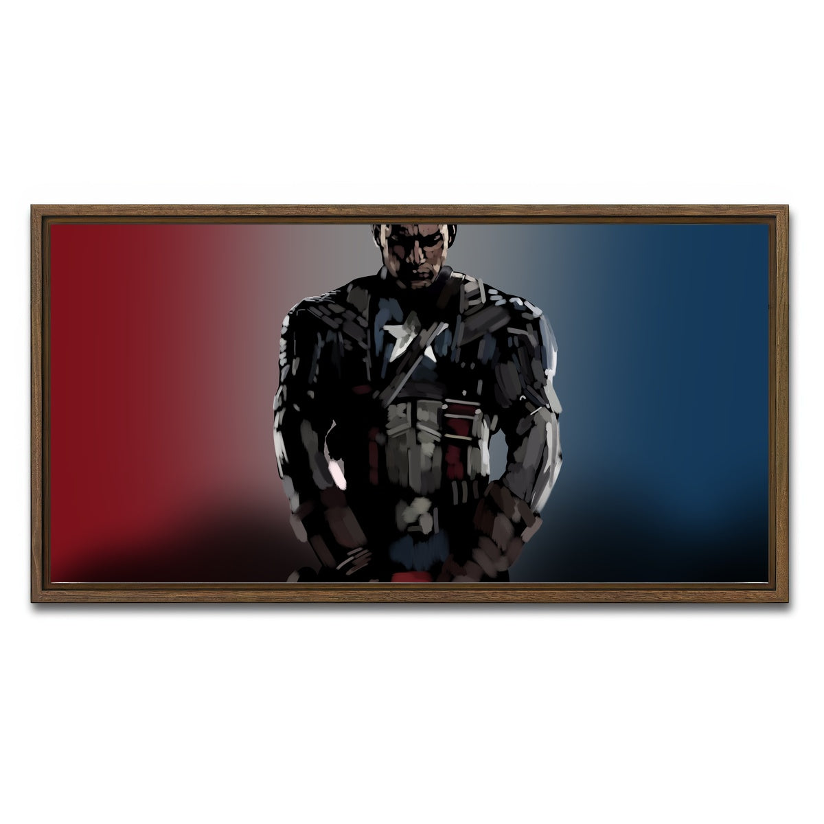 AUTO-MOCKUP WHITE | Cap and His Shield | 1 Piece | Walnut Framed Canvas | group=2x1