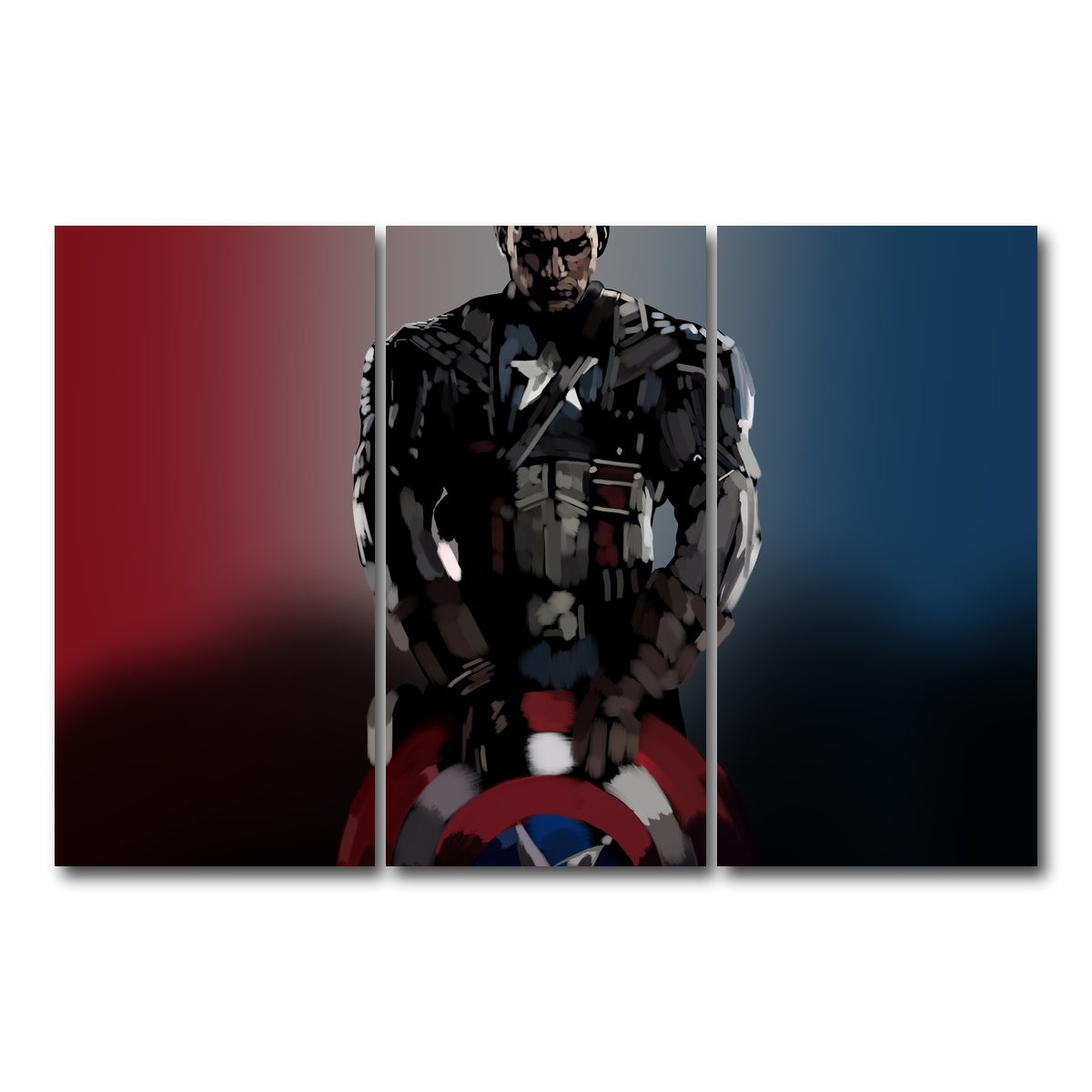 AUTO-MOCKUP WHITE | Cap and His Shield | 3 Piece | Gallery Wrap Canvas | group=12x24