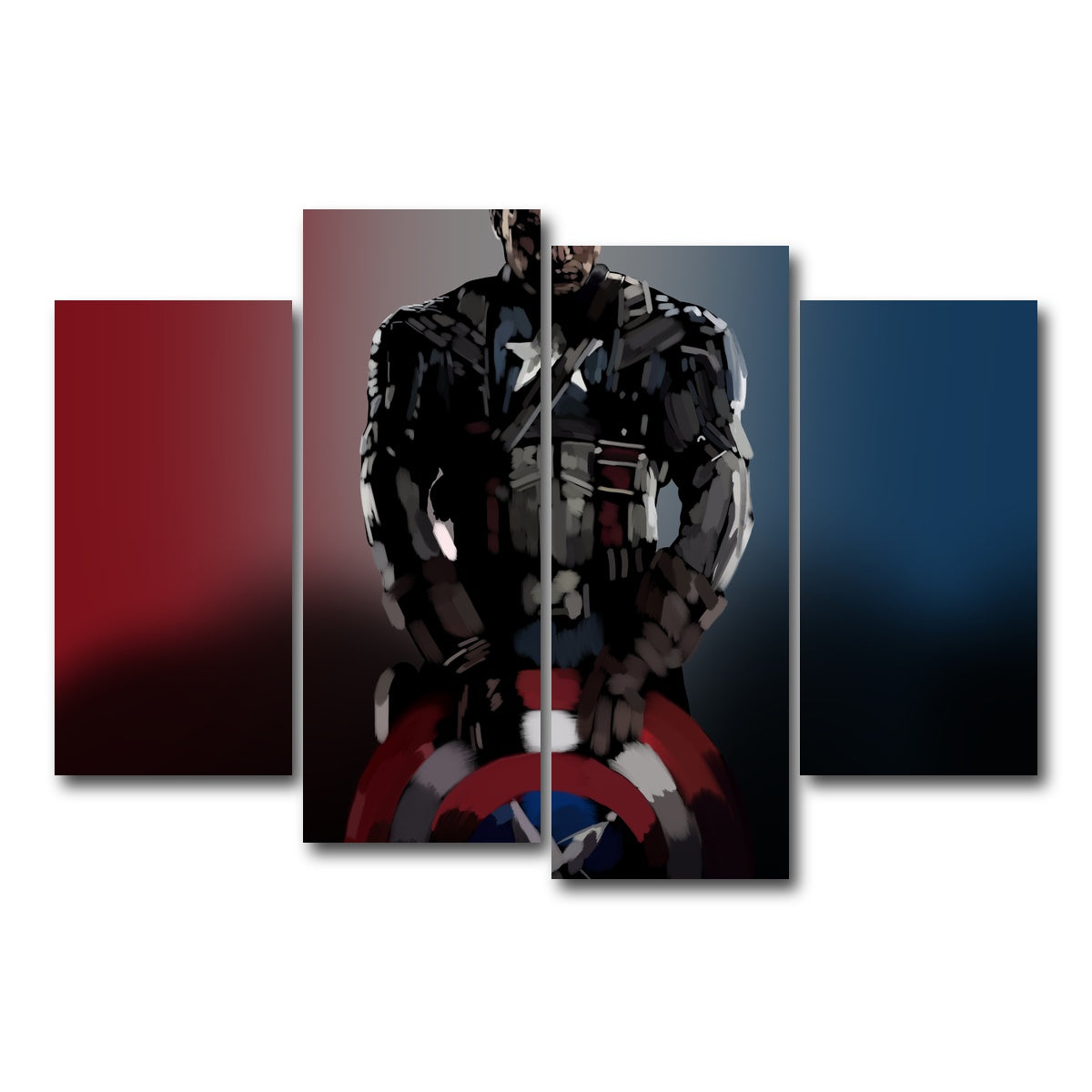 AUTO-MOCKUP WHITE | Cap and His Shield | 4 Piece | Gallery Wrap Canvas | group=4_short