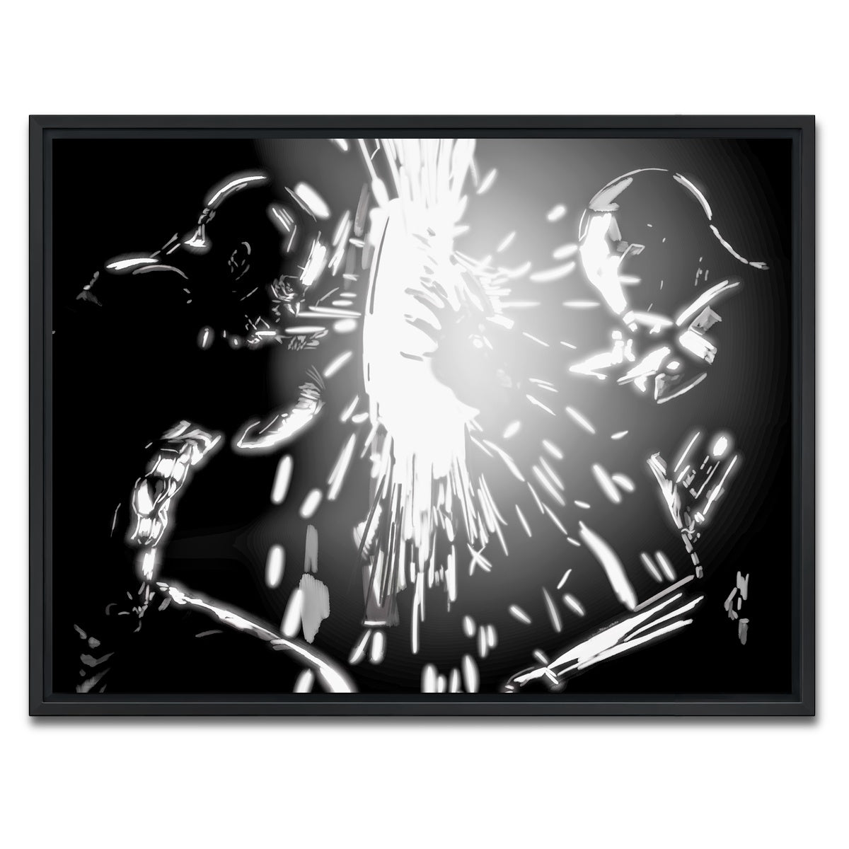 AUTO-MOCKUP WHITE | Cap vs Ironman | 1 Piece | Black Framed Canvas | group=4x3