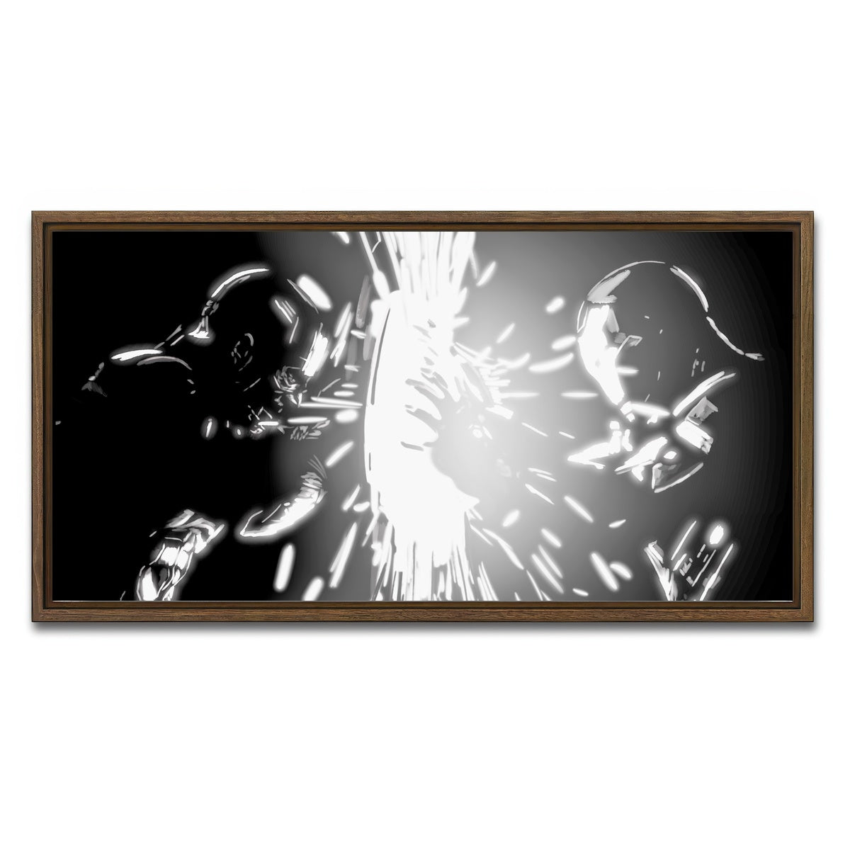 AUTO-MOCKUP WHITE | Cap vs Ironman | 1 Piece | Walnut Framed Canvas | group=2x1