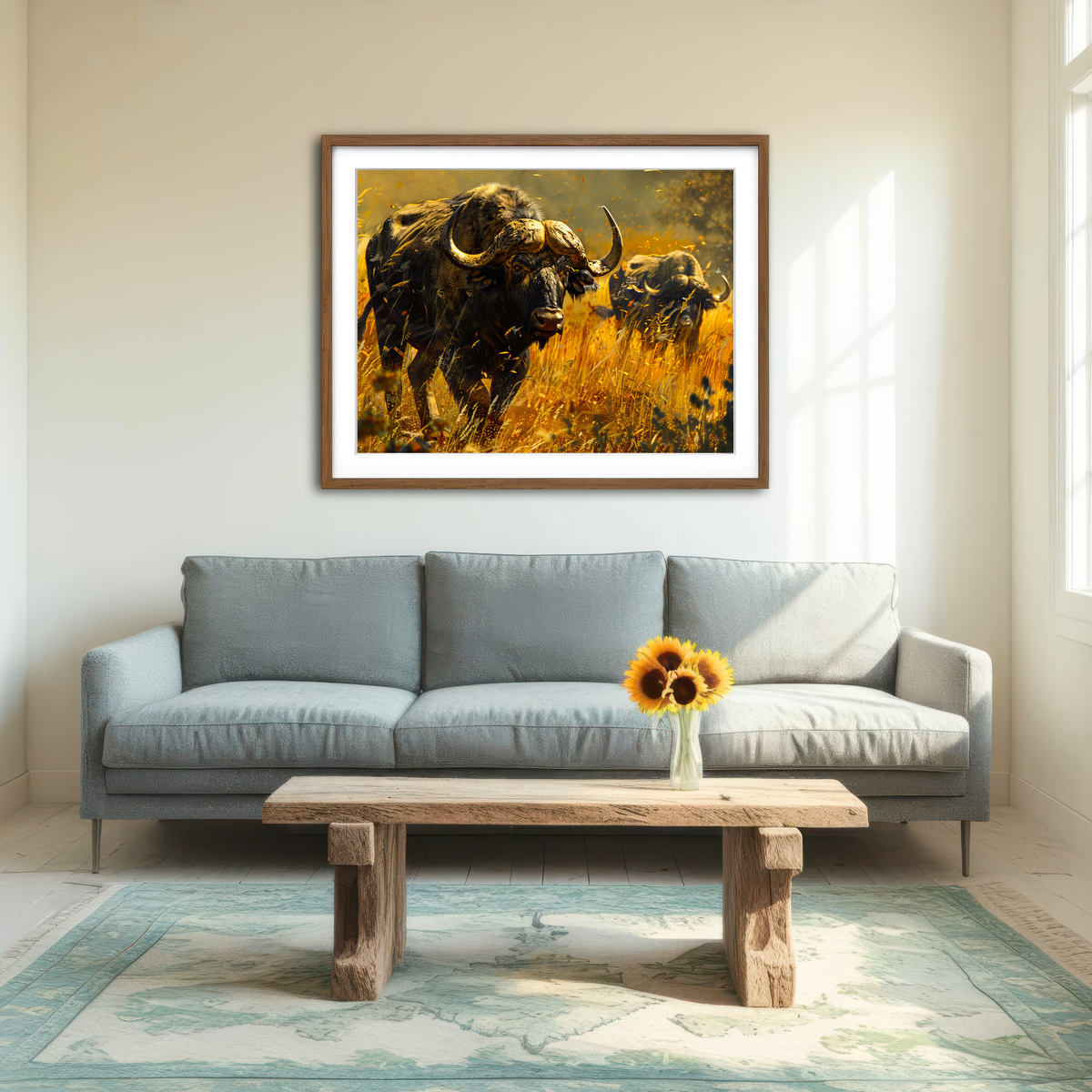 AUTO-MOCKUP ROOM | Cape Buffaloes Wall Art