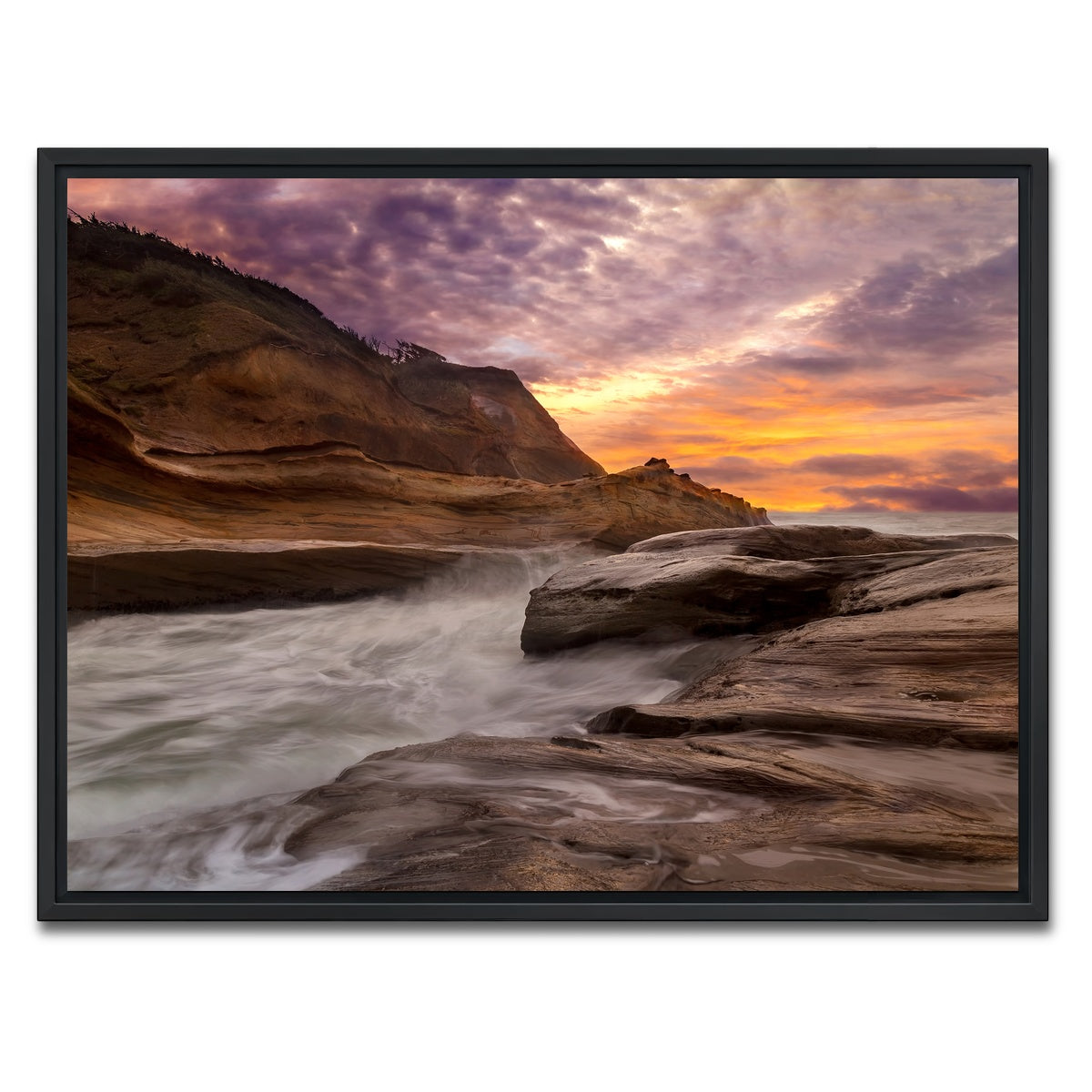 AUTO-MOCKUP WHITE | Cape Kiwanda | 1 Piece | Black Framed Canvas | group=4x3