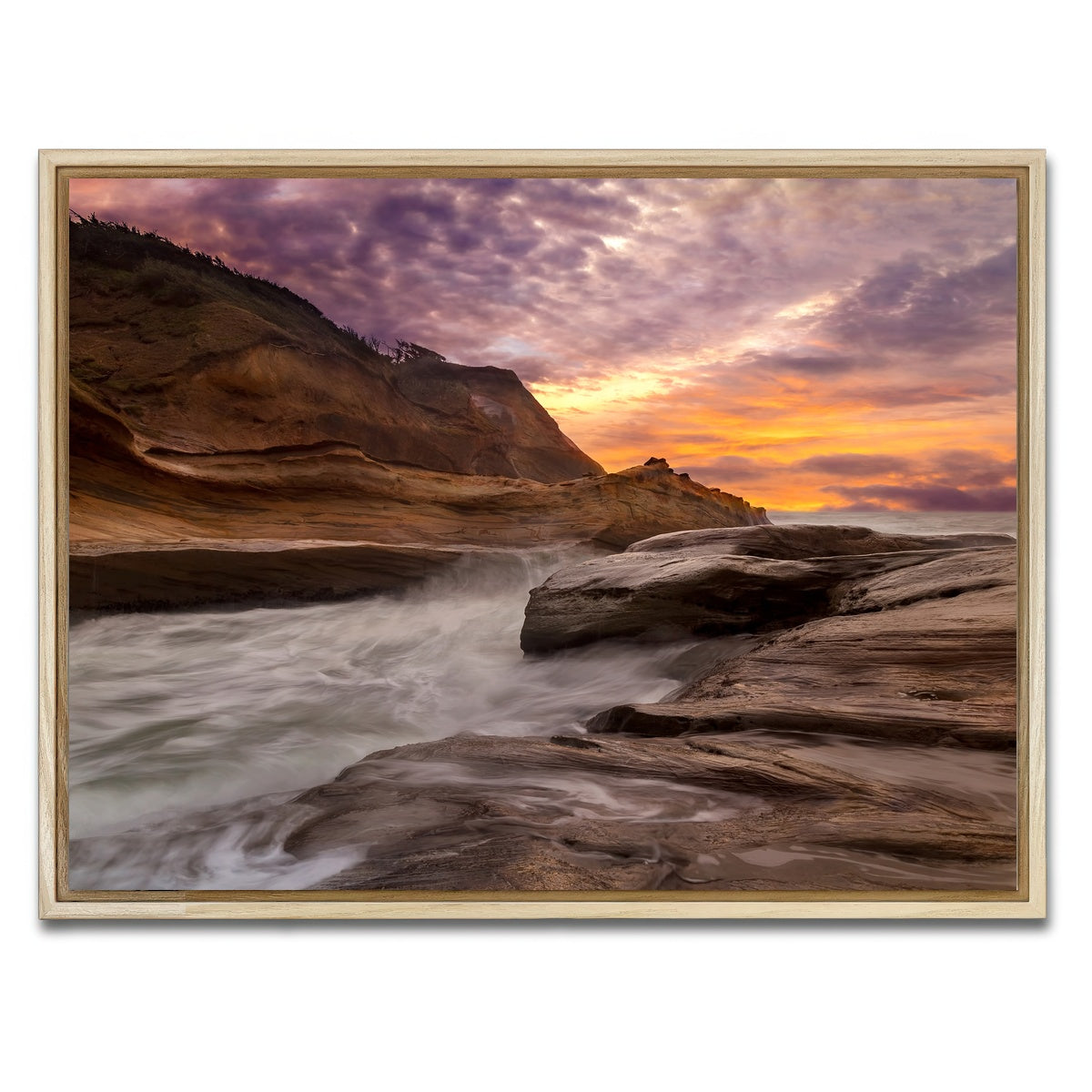 AUTO-MOCKUP WHITE | Cape Kiwanda | 1 Piece | Natural Framed Canvas | group=4x3