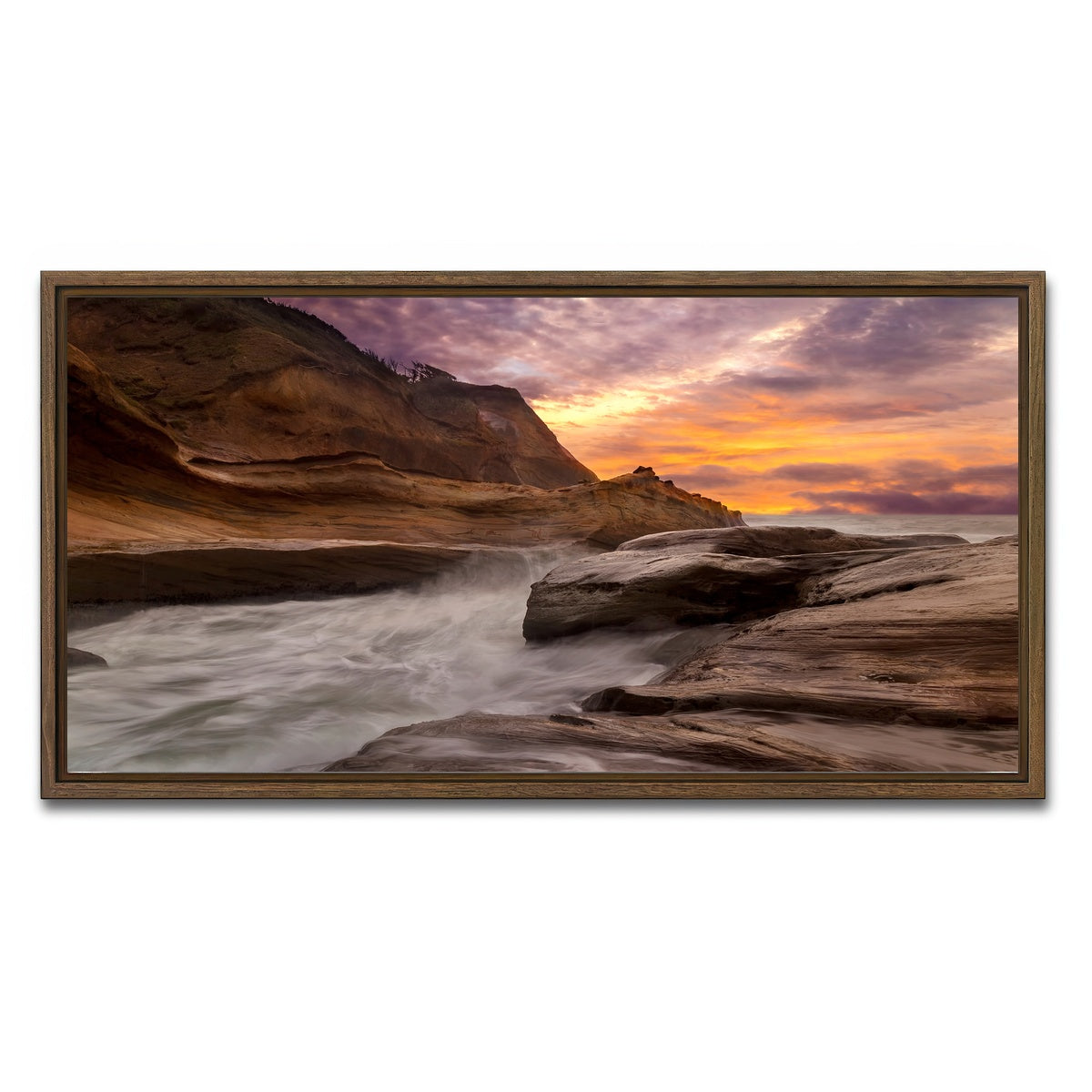 AUTO-MOCKUP WHITE | Cape Kiwanda | 1 Piece | Walnut Framed Canvas | group=2x1