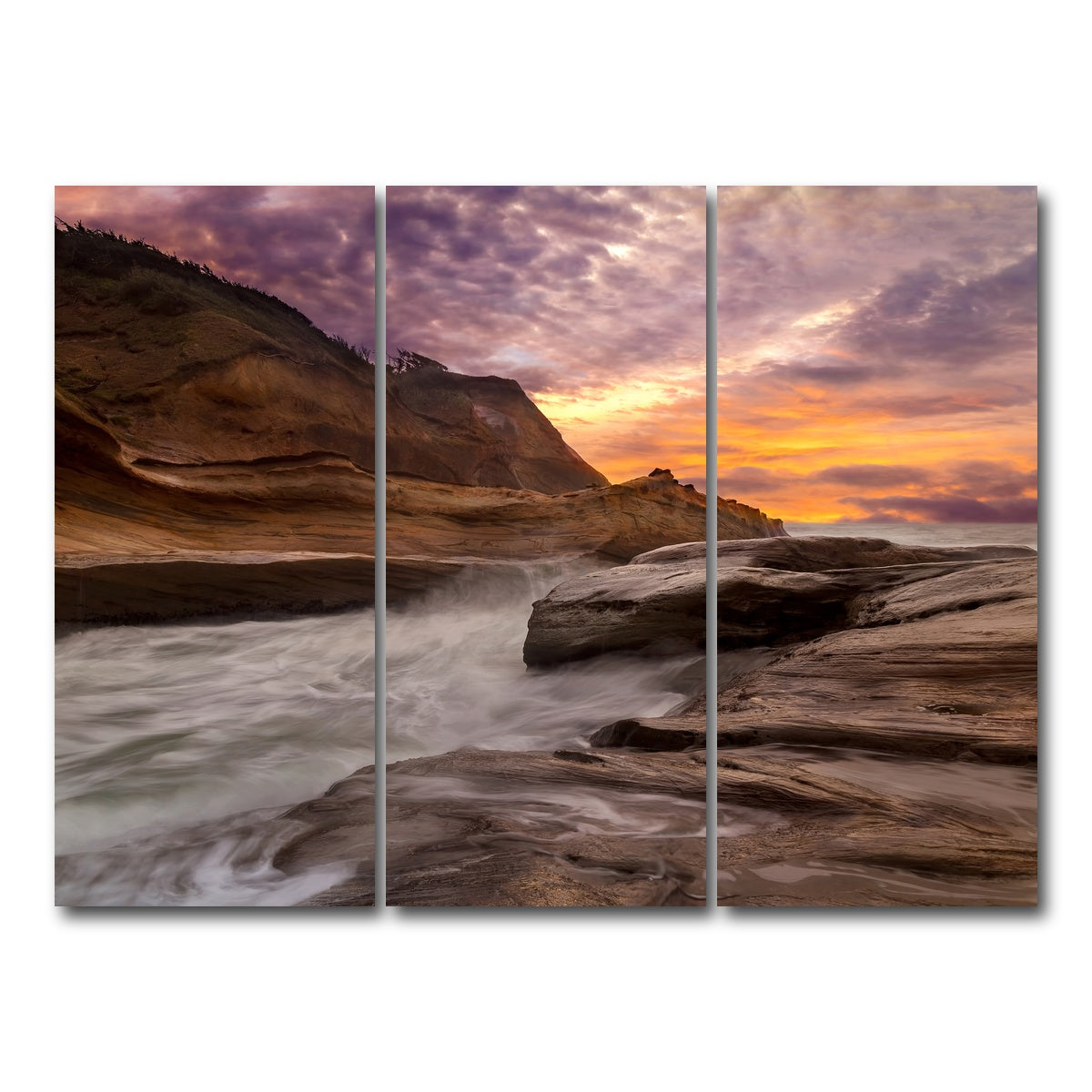 AUTO-MOCKUP WHITE | Cape Kiwanda | 3 Piece | Gallery Wrap Canvas | group=8x18