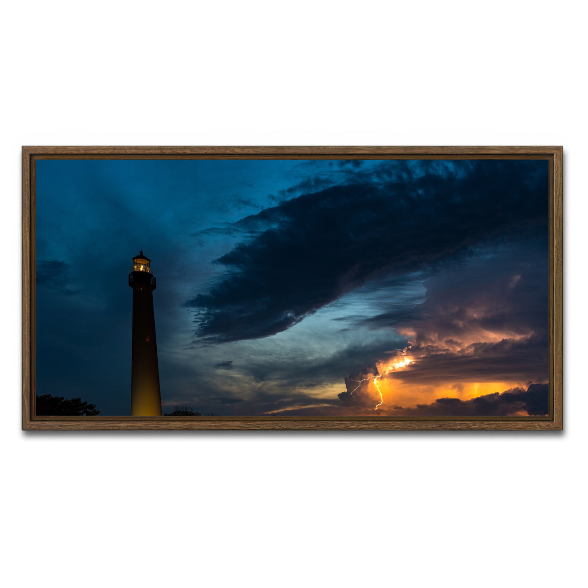 AUTO-MOCKUP WHITE | Cape May Lighthouse | 1 Piece | Walnut Framed Canvas | group=2x1