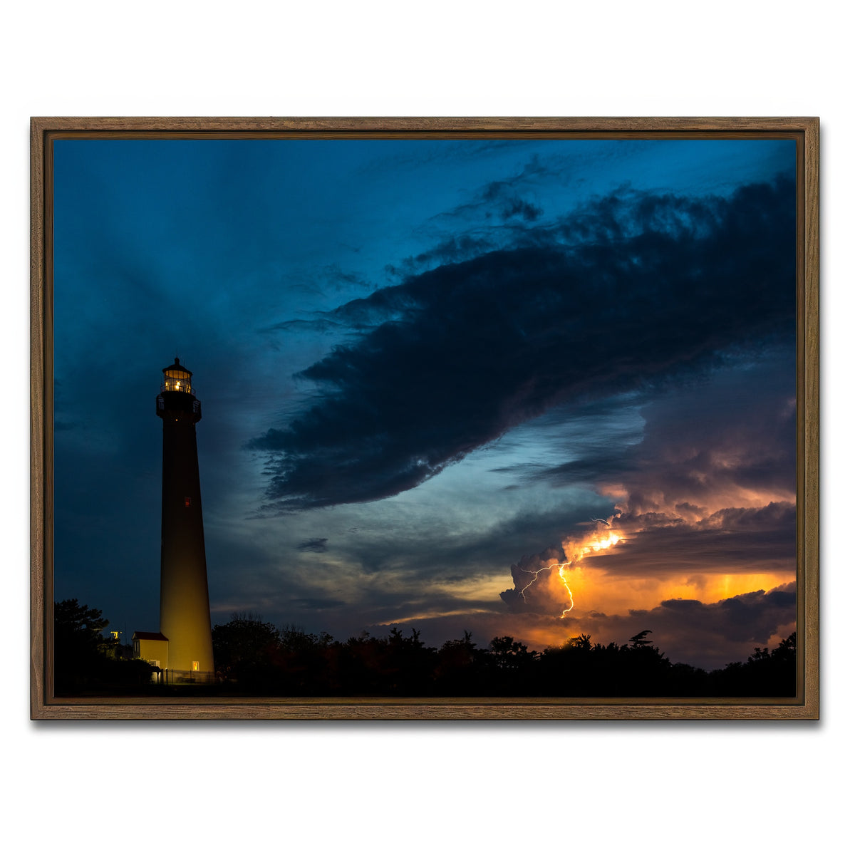 AUTO-MOCKUP WHITE | Cape May Lighthouse | 1 Piece | Walnut Framed Canvas | group=4x3