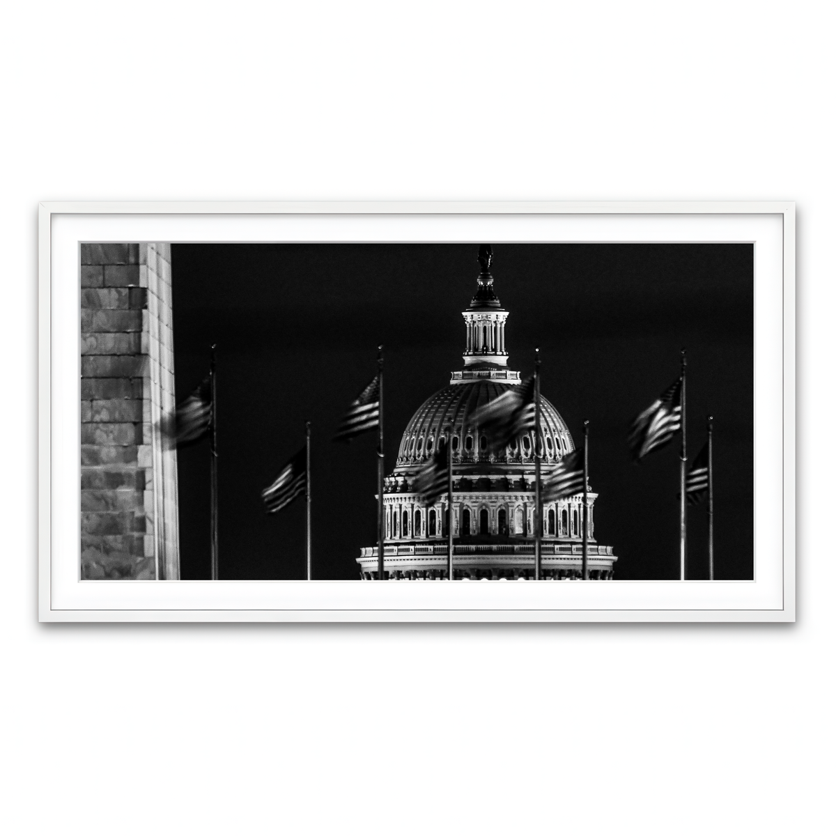 Framed Print 2x1 White