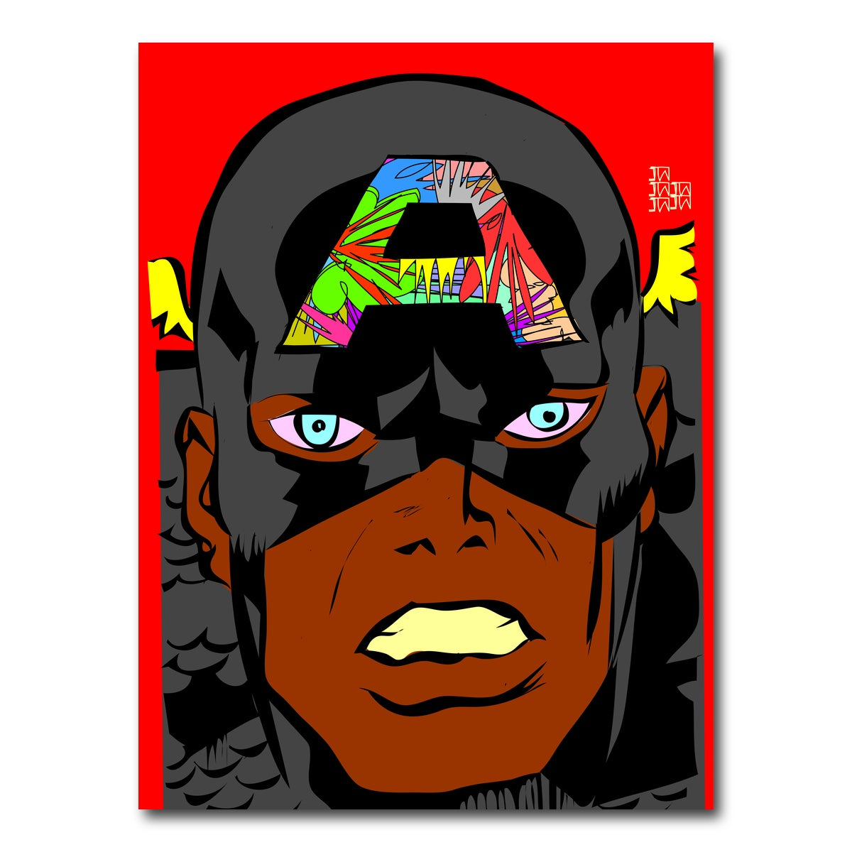 AUTO-MOCKUP WHITE | Captain America animation | 1 Piece | Gallery Wrap Canvas | group=3x4