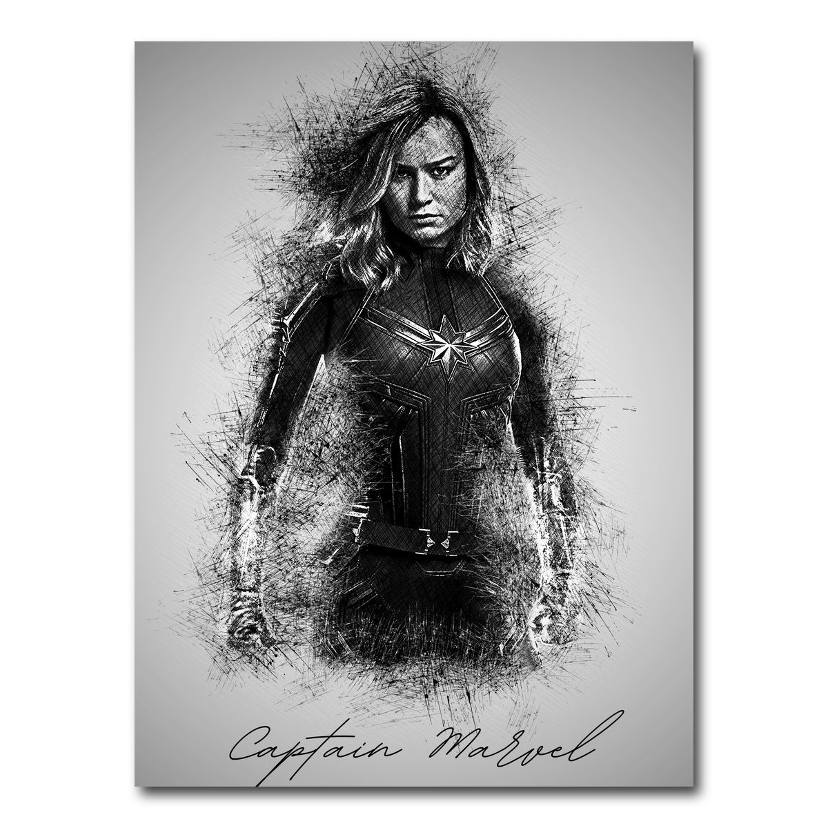 AUTO-MOCKUP WHITE | Captain Marvel Sketch | 1 Piece | Gallery Wrap Canvas | group=3x4