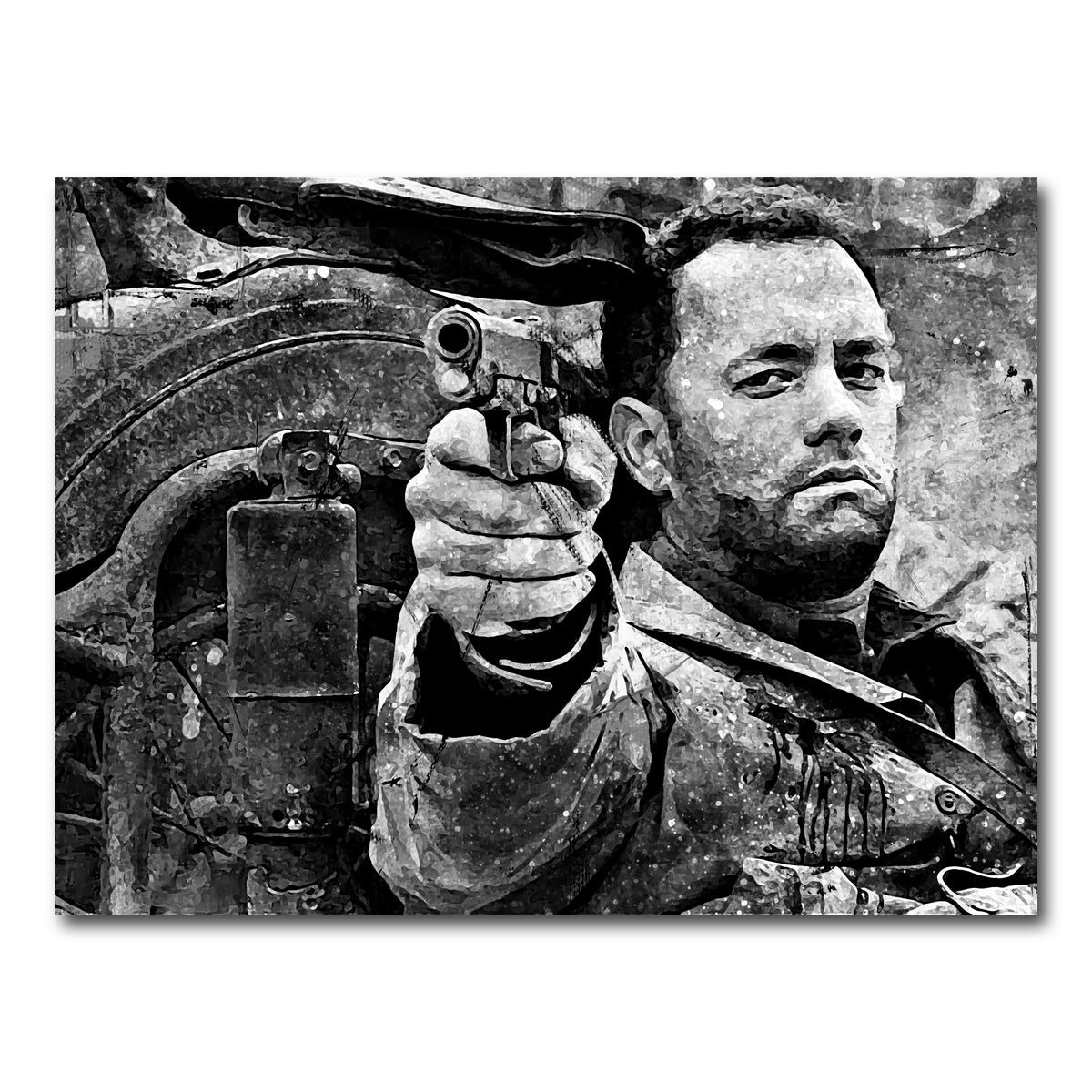 AUTO-MOCKUP WHITE | Captain Miller grayscale | 1 Piece | Gallery Wrap Canvas | group=4x3