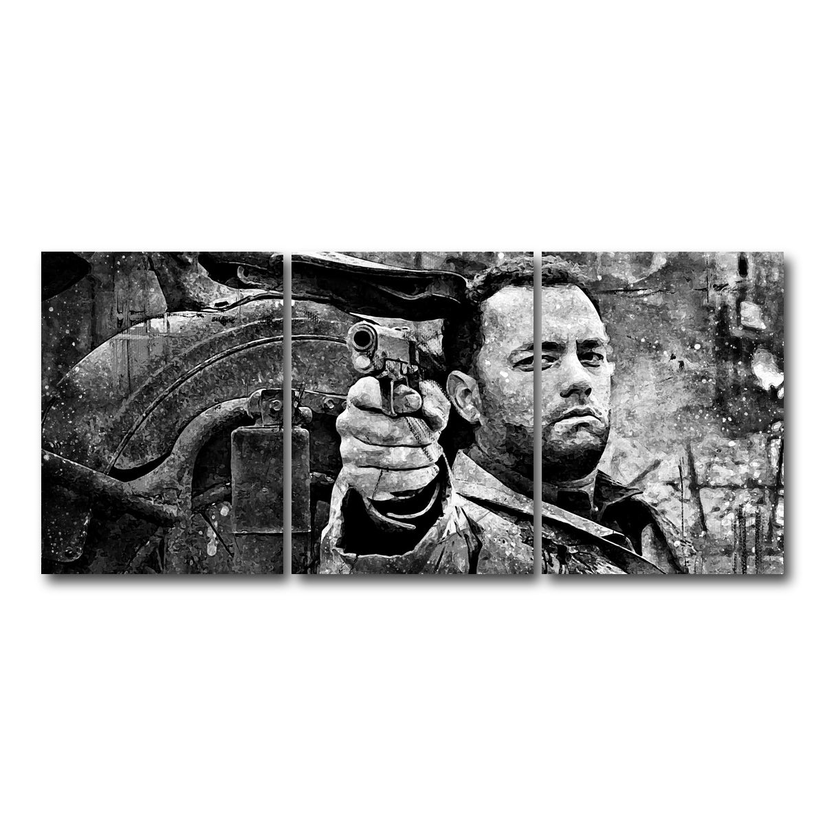 AUTO-MOCKUP WHITE | Captain Miller grayscale | 3 Piece | Gallery Wrap Canvas | group=18x24