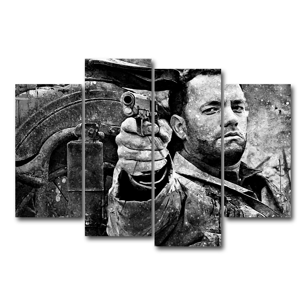 AUTO-MOCKUP WHITE | Captain Miller grayscale | 4 Piece | Gallery Wrap Canvas | group=4_short