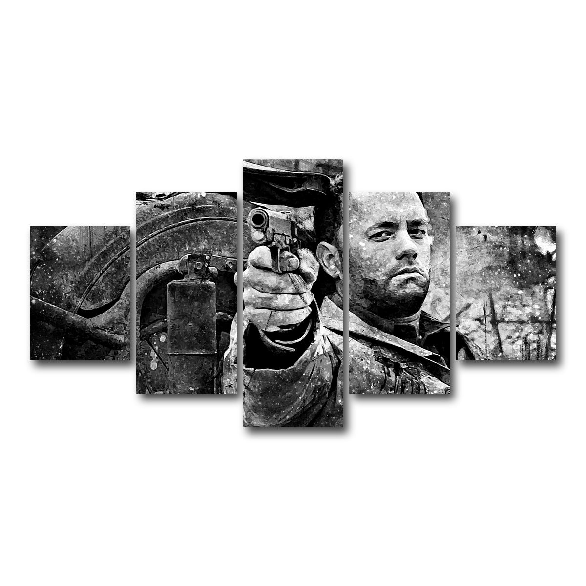 AUTO-MOCKUP WHITE | Captain Miller grayscale | 5 Piece | Gallery Wrap Canvas | group=5_short