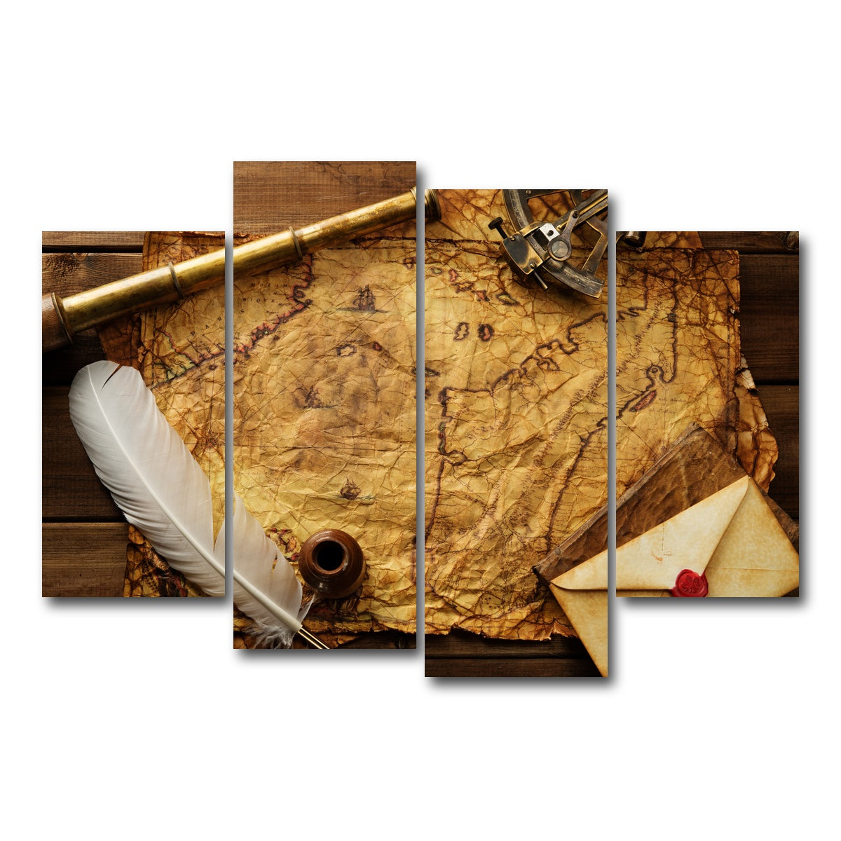 AUTO-MOCKUP WHITE | Captains Quarters | 4 Piece | Gallery Wrap Canvas | group=4_short