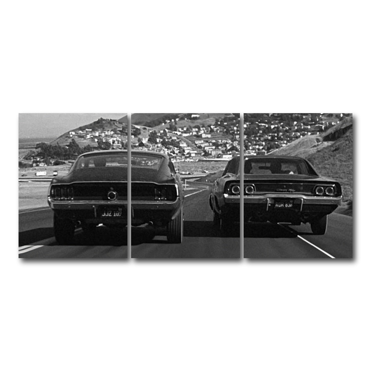 AUTO-MOCKUP WHITE | Car Chase Bullitt | 3 Piece | Gallery Wrap Canvas | group=18x24
