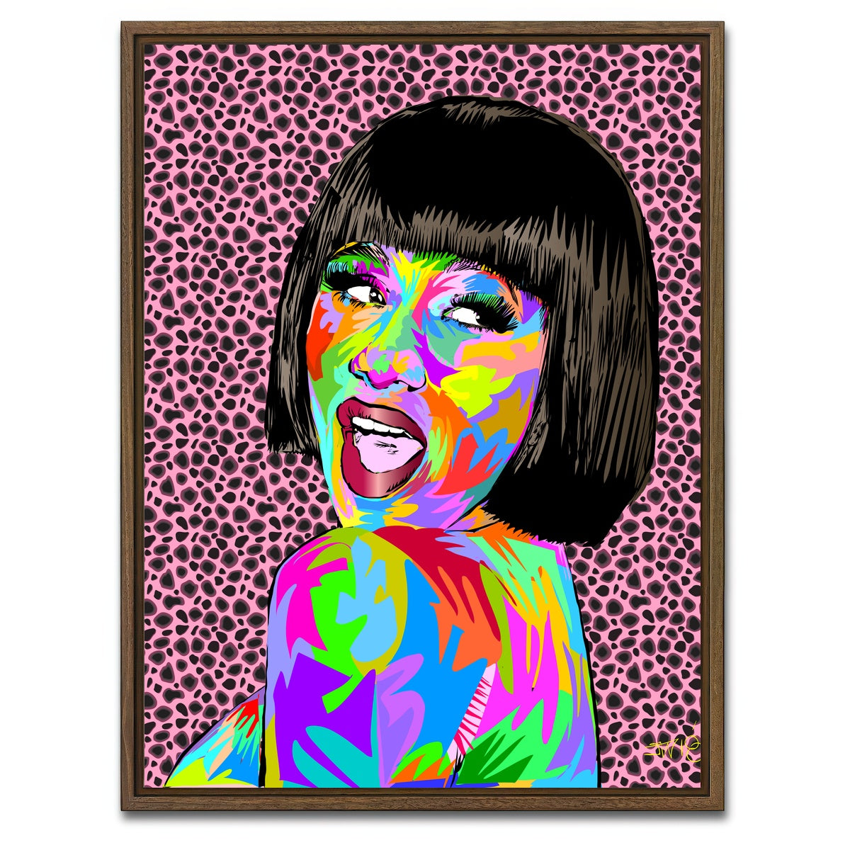 AUTO-MOCKUP WHITE | Cardi b | 1 Piece | Walnut Framed Canvas | group=3x4