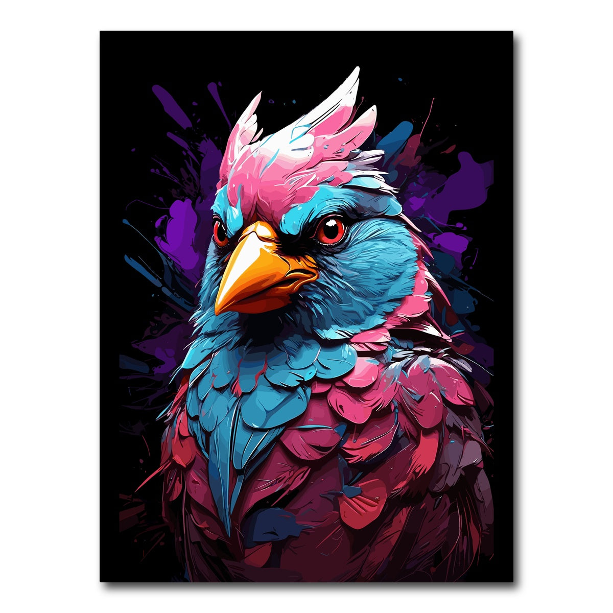 AUTO-MOCKUP WHITE | Cardinal Animal Colorful | 1 Piece | Gallery Wrap Canvas | group=3x4