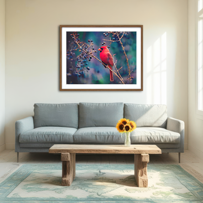 AUTO-MOCKUP ROOM | Cardinal and Berries Wall Art