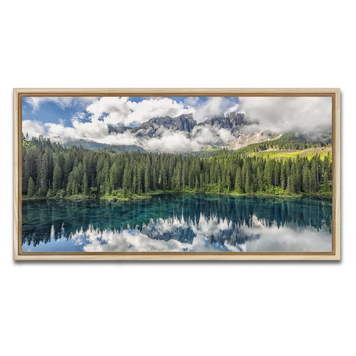 AUTO-MOCKUP WHITE | Carezza Lake | 1 Piece | Natural Framed Canvas | group=2x1