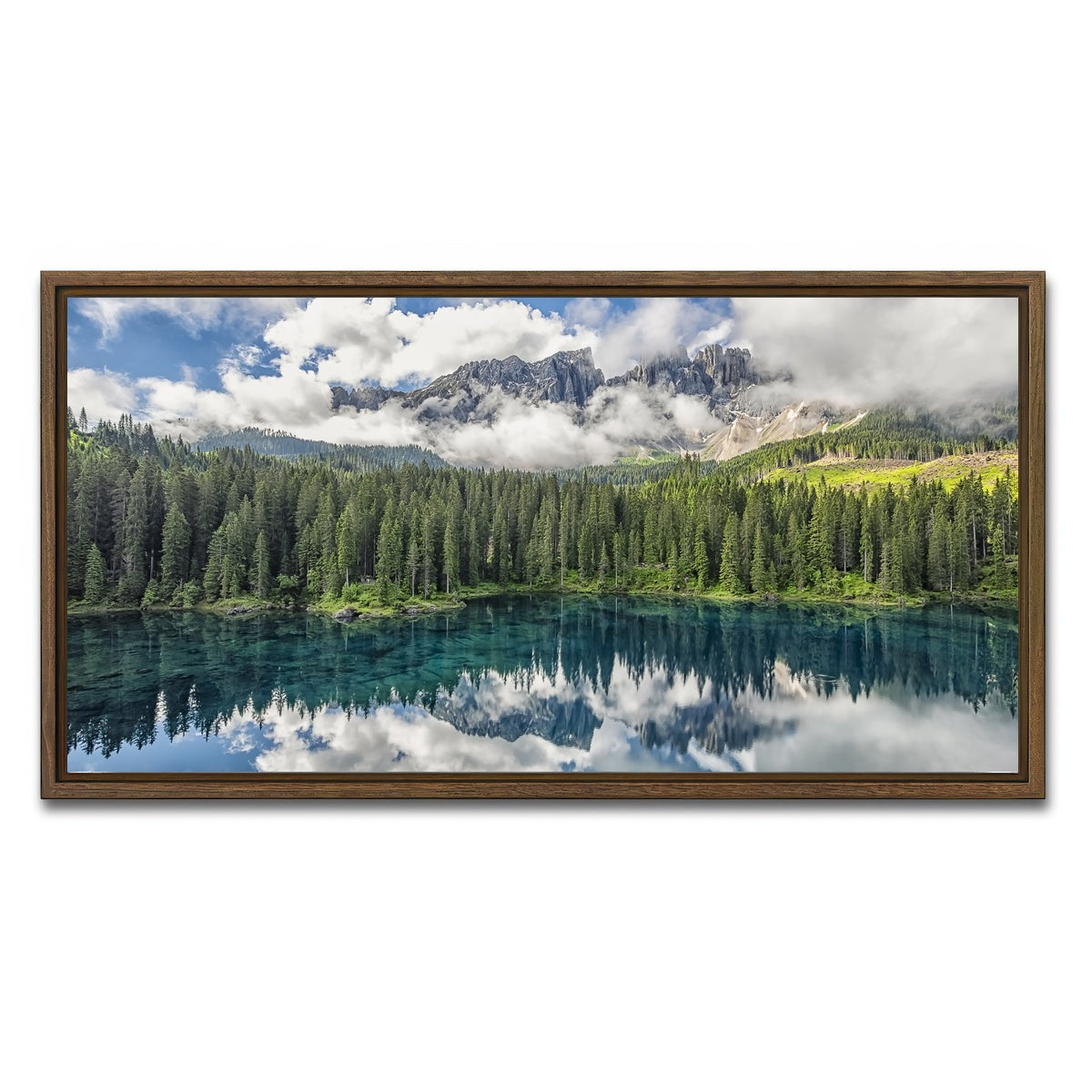 AUTO-MOCKUP WHITE | Carezza Lake | 1 Piece | Walnut Framed Canvas | group=2x1