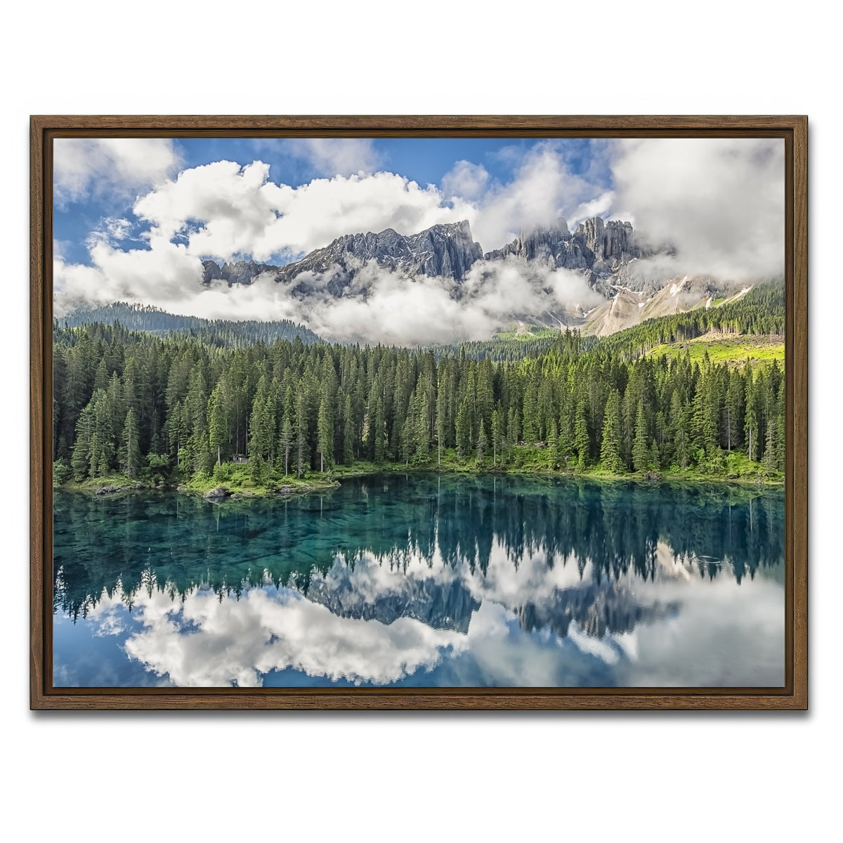 AUTO-MOCKUP WHITE | Carezza Lake | 1 Piece | Walnut Framed Canvas | group=4x3