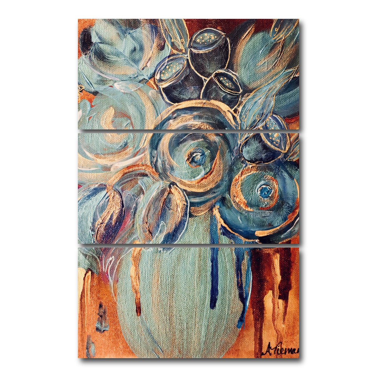 AUTO-MOCKUP WHITE | Caribbean Blooms | 3 Piece | Gallery Wrap Canvas | group=12x24_stacked