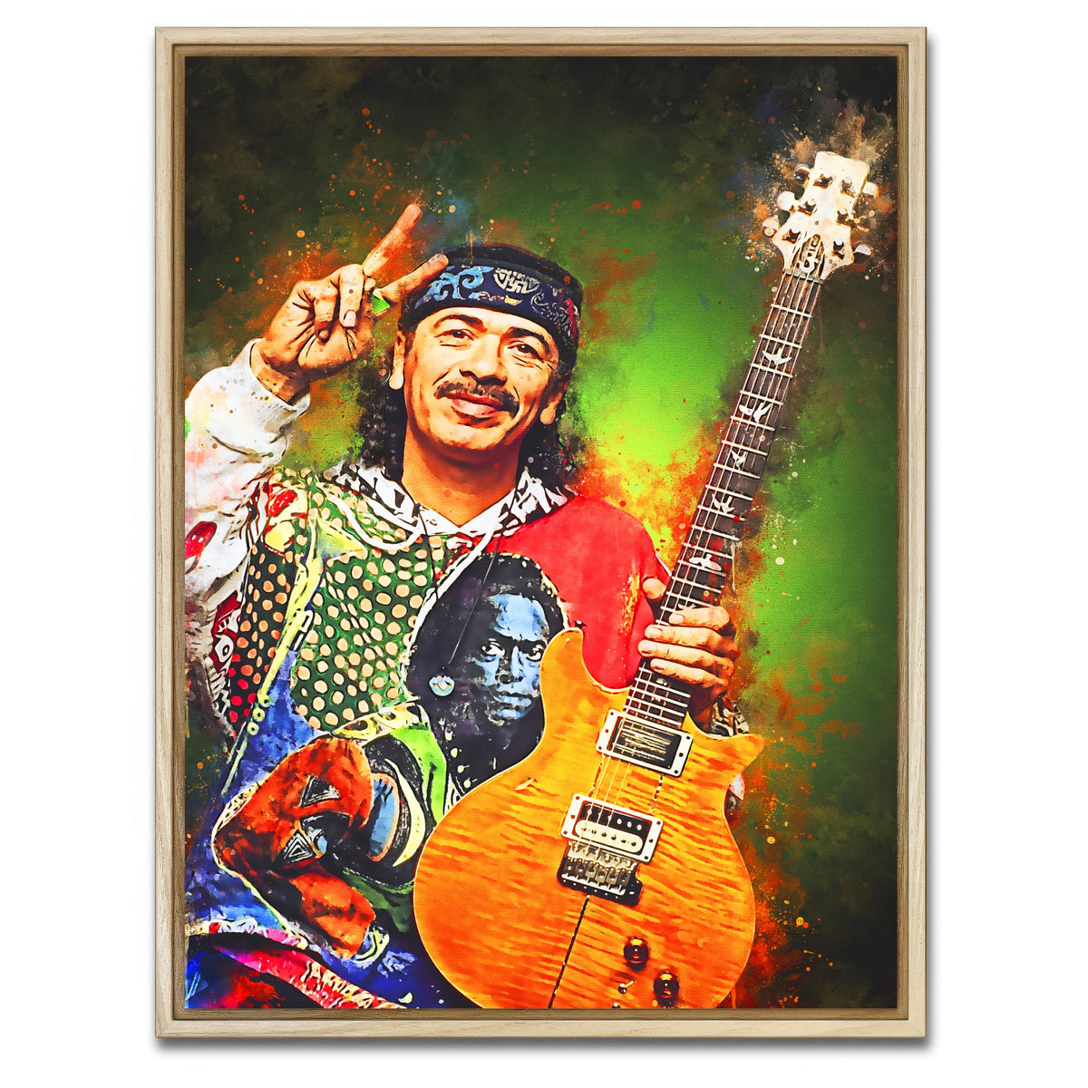 AUTO-MOCKUP WHITE | Carlos Santana | 1 Piece | Natural Framed Canvas | group=3x4