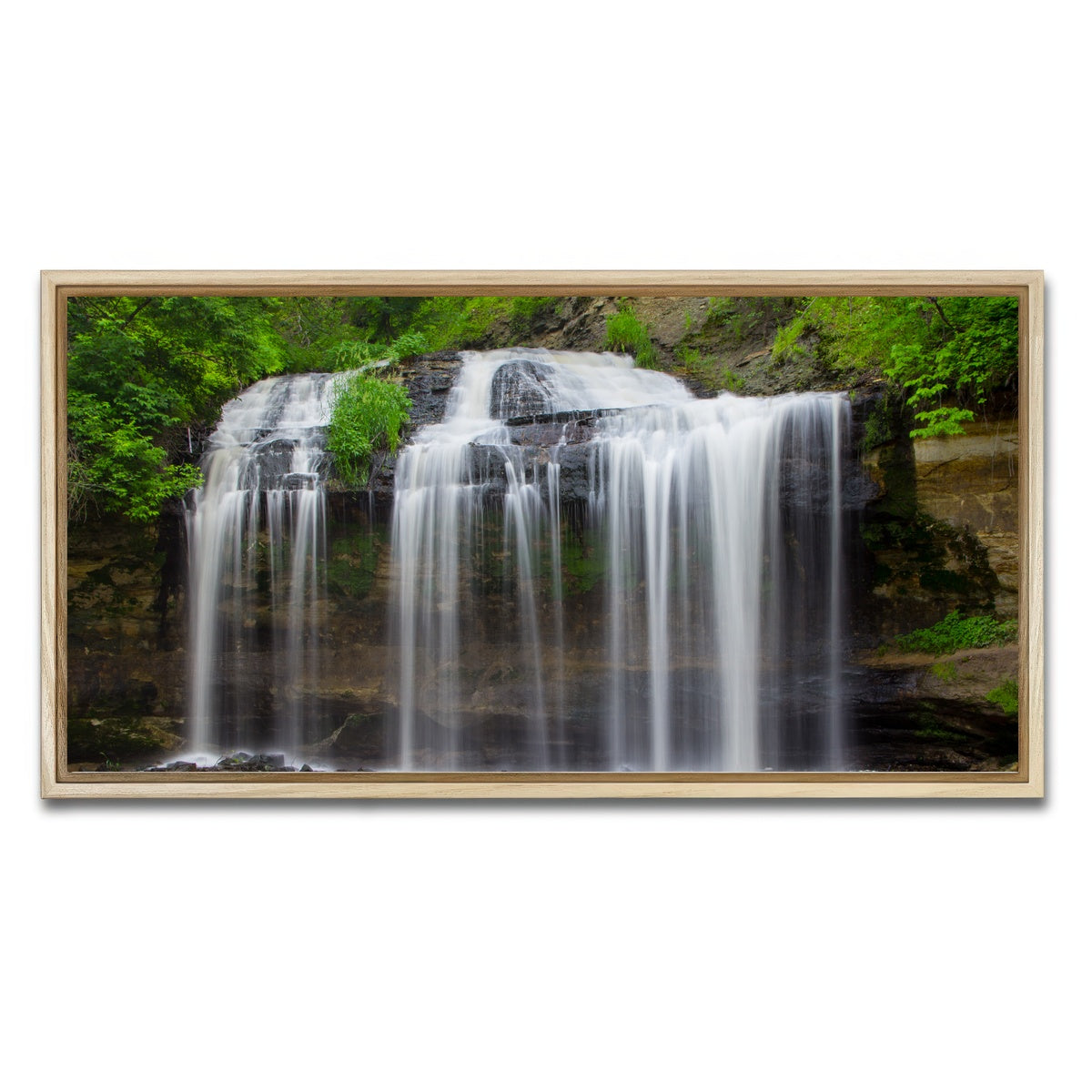 AUTO-MOCKUP WHITE | Cascade Falls | 1 Piece | Natural Framed Canvas | group=2x1