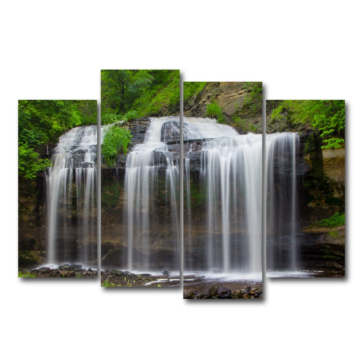 AUTO-MOCKUP WHITE | Cascade Falls | 4 Piece | Gallery Wrap Canvas | group=4_normal